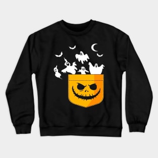 Halloween PockeTShirt Ghosts Peeking Crewneck Sweatshirt